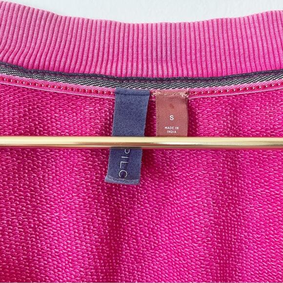 Anthropologie Pilcro Pink V Neck Split Back Sweatshirt Tunic S - Picture 9 of 9
